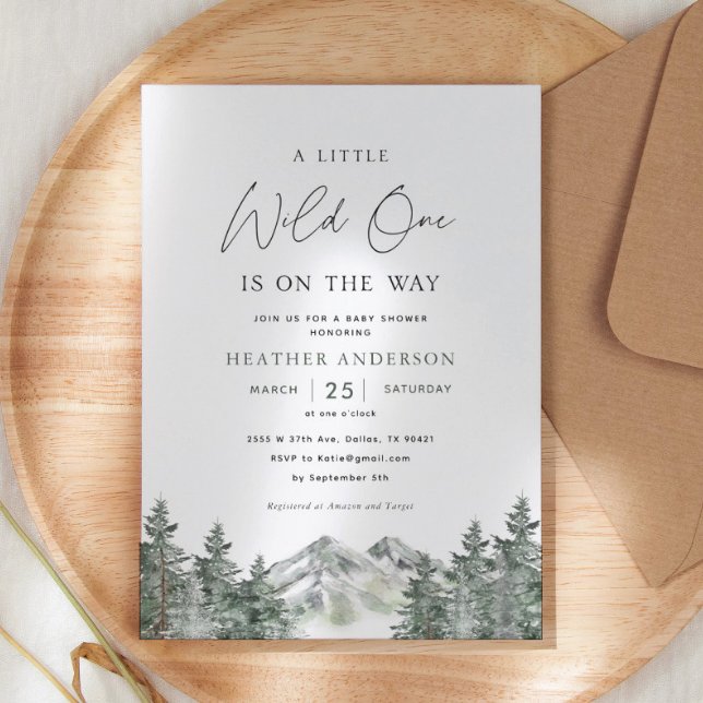 A Little Wild One Is On The Way Baby Shower Invitation