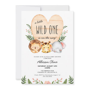 A Little Wild One Is On The Way Baby Shower Invitation