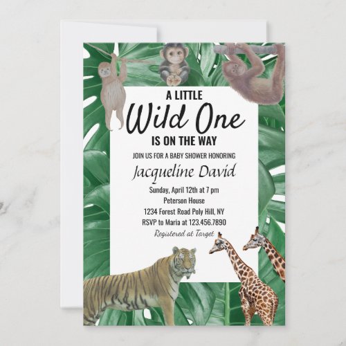 A Little Wild One is on the Way  Boho Baby Shower Invitation