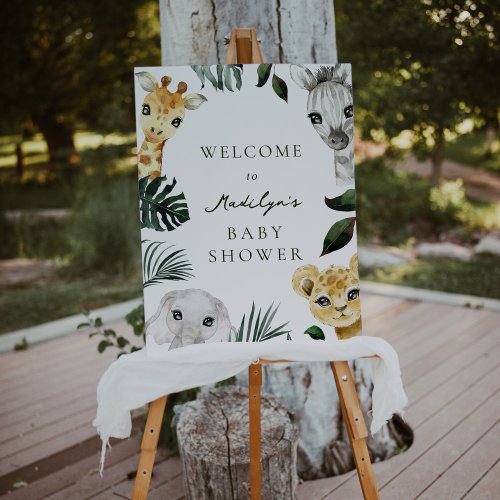 A Little Wild One Jungle Baby Shower Welcome Sign