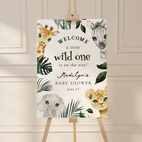 A Little Wild One Jungle Baby Shower Welcome Sign