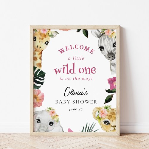 A Little Wild One Jungle Baby Shower Welcome Sign