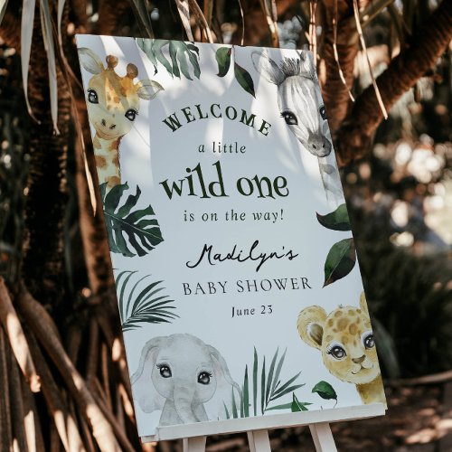 A Little Wild One Jungle Baby Shower Welcome Sign