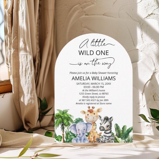 A Little Wild One Jungle Safari Baby Shower Invitation (Creator Uploaded)