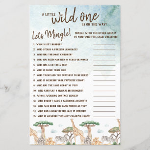 A Little Wild One Let's Mingle! Baby Shower Game