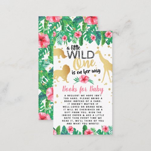 A Little Wild One On Her Way Girls Books For Baby Enclosure Card