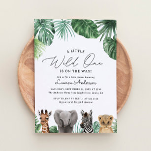 A Little Wild One On the Way Safari Baby Shower Invitation