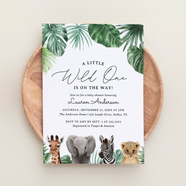A Little Wild One On the Way Safari Baby Shower Invitation (Creator Uploaded)