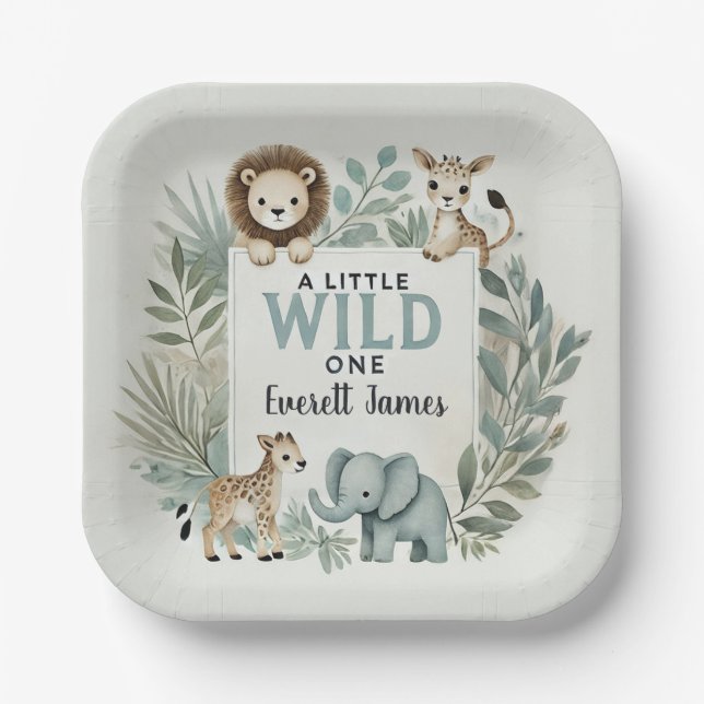 A Little Wild One Paper Plates (Front)