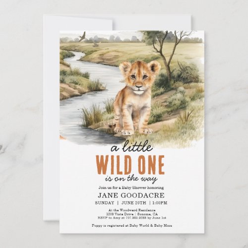 A Little Wild One Safari Animal Baby Shower Invitation