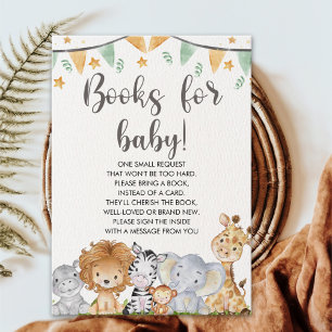 A Little Wild One Safari Animals Baby Shower Enclosure Card