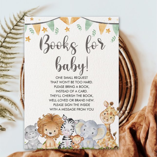 A Little Wild One Safari Animals Baby Shower Enclosure Card (Creator Uploaded)