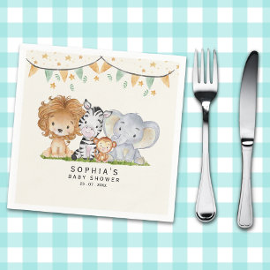 A Little Wild One Safari Animals Baby Shower Napkins