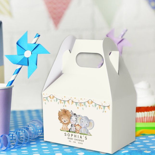 A Little Wild One Safari Animals Favor Boxes (Creator Uploaded)