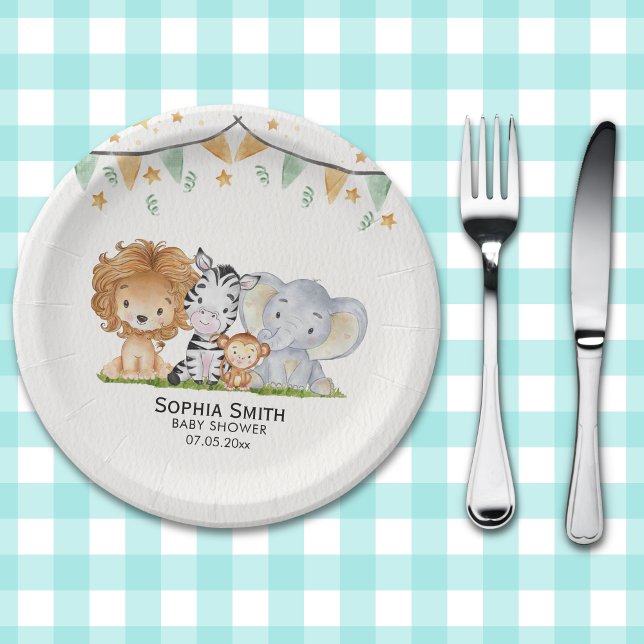 A Little Wild One Safari Animals  Paper Plates (Creator Uploaded)
