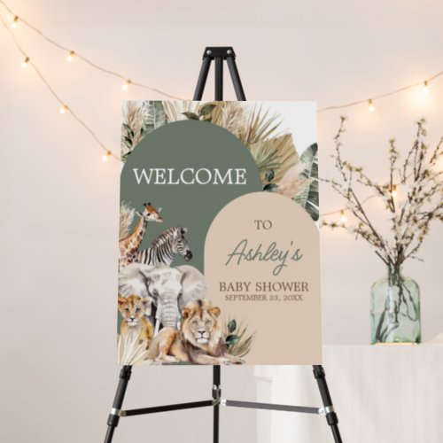 A Little Wild One Safari Animals Welcome Sign
