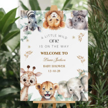 A Little Wild One Safari Baby Animals Baby shower
