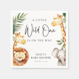 A Little Wild One Safari Baby Shower Napkins
