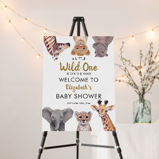 A Little Wild One Safari Baby Shower Welcome Foam Board