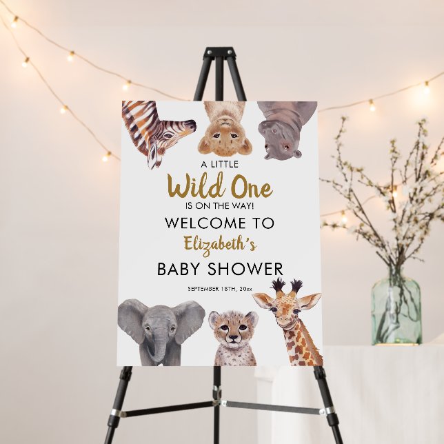 A Little Wild One Safari Baby Shower Welcome Foam Board (In Situ (Stand))