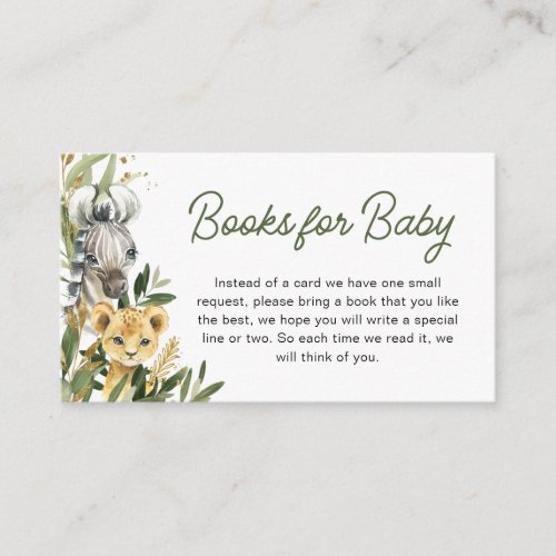 A Little Wild One Safari Books for Baby Enclosure Card