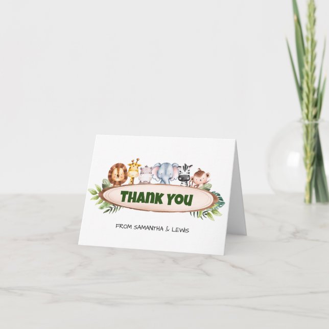 A Little Wild One Safari Thank You Card (Front)