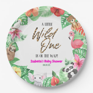A Little Wild One Tropical Animal Baby Shower Paper Plates