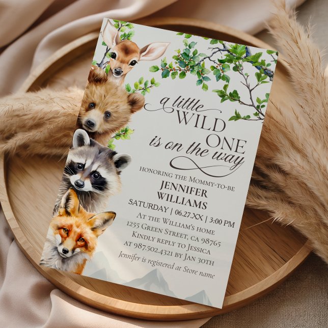 A Little Wild One Woodland Animals Baby Shower Invitation (Creator Uploaded)