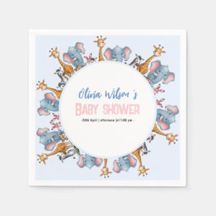 A little wild safari animal it's boy baby shower napkins