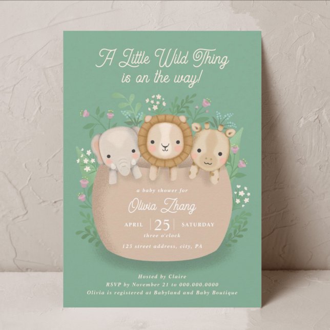 A Little Wild Thing Baby Shower Invitation (Creator Uploaded)
