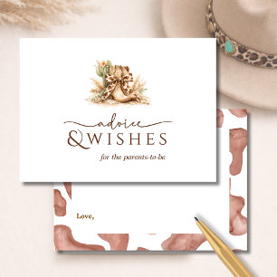 A Little Wild West Cowhide Advice & Wishes  Enclosure Card