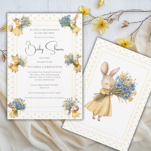 A Little Wildflower Animal Baby Shower Invitation