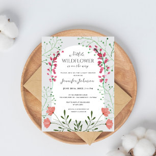 A Little Wildflower Arch Baby Shower Invitation Postcard
