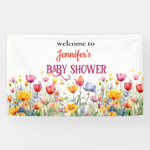 a little wildflower baby girl shower banner