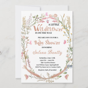 A Little Wildflower Baby Girl Shower Invitation