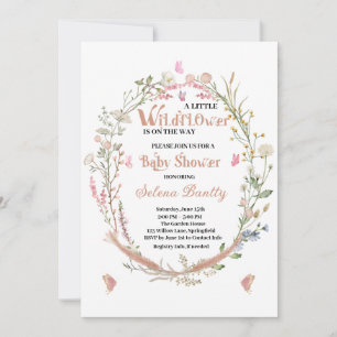 A Little Wildflower Baby Girl Shower Invitation