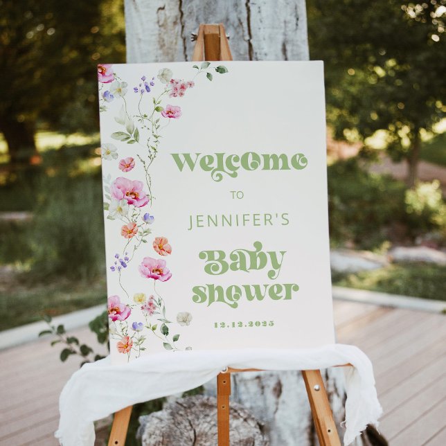 A little wildflower baby girl shower welcome foam board (Creator Uploaded)