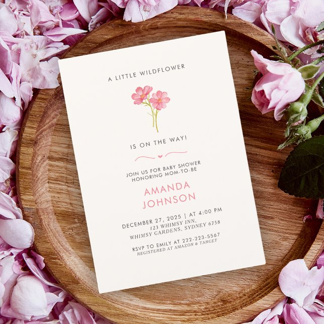 A little wildflower baby in bloom baby Shower  Invitation (Creator Uploaded)
