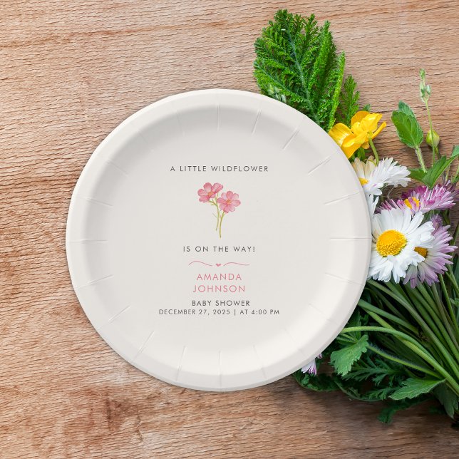 A Little Wildflower Baby in Bloom baby Shower  Paper Plates (Creator Uploaded)