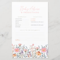 A Little Wildflower Baby Prediction & Advice Game