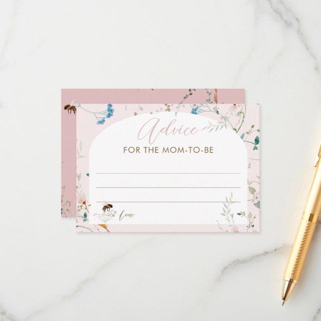 A little Wildflower Baby Shower Advice for Mom  Enclosure Card (Front/Back In Situ)