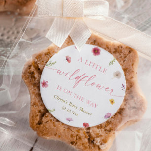 A Little Wildflower Baby Shower Classic Round Sticker
