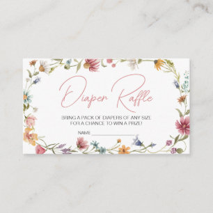 A Little Wildflower Baby Shower Diaper Raffle Enclosure Card