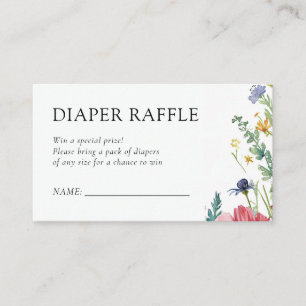A Little Wildflower Baby Shower Diaper Raffle Enclosure Card