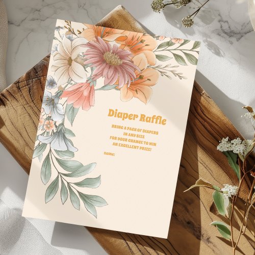 A Little Wildflower Baby Shower Diapper Raffle Enclosure Card