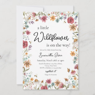 A Little Wildflower Baby Shower Invitation