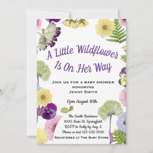 A Little Wildflower Baby Shower Invitation