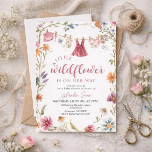 a little wildflower baby shower invitation