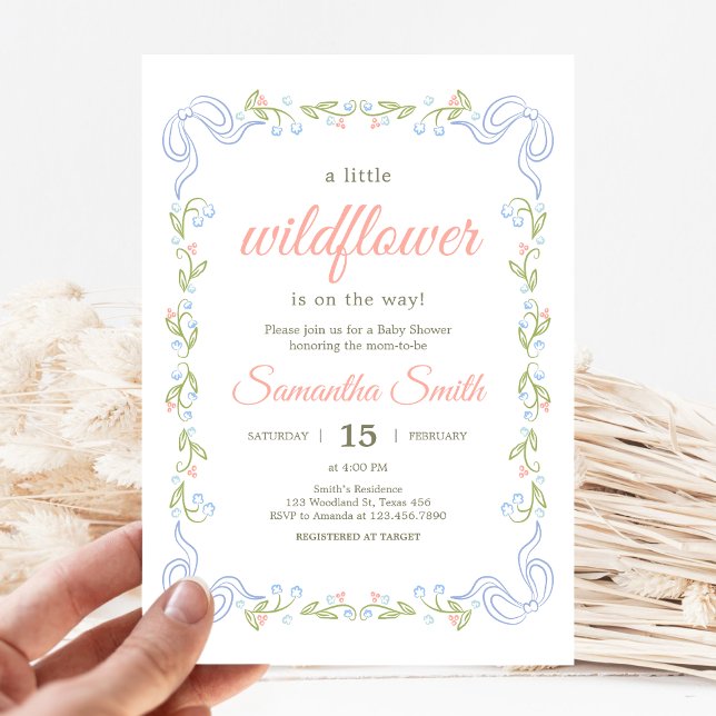 A Little Wildflower Baby Shower Invitation ( Wildflower Baby Shower Invitaiton)