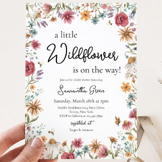 A Little Wildflower Baby Shower Invitation